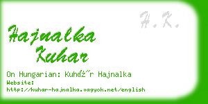 hajnalka kuhar business card